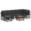 vidaXL Ensemble de canap&eacute;s d'ext&eacute;rieur 8 pc Noir et Gris fonc&eacute;