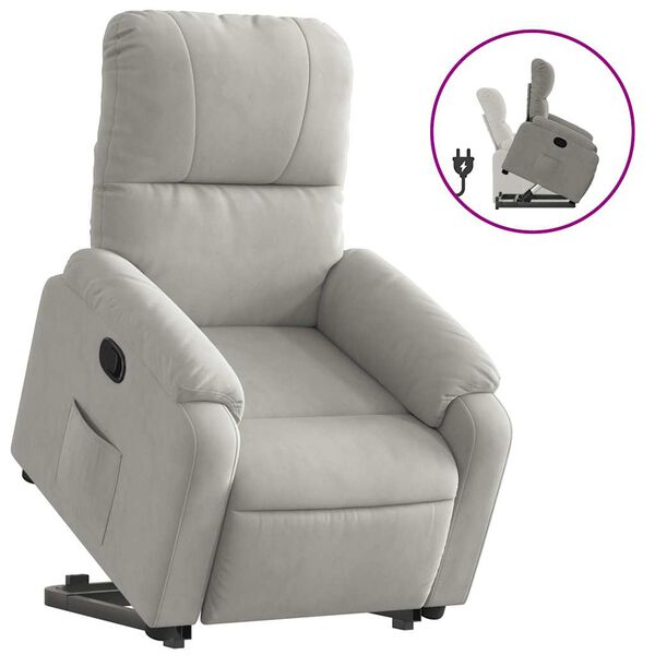 vidaXL Fauteuil inclinable gris clair tissu microfibre
