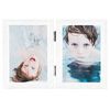 vidaXL Cadre photo dépliable en deux Blanc 2x(10x15 cm)