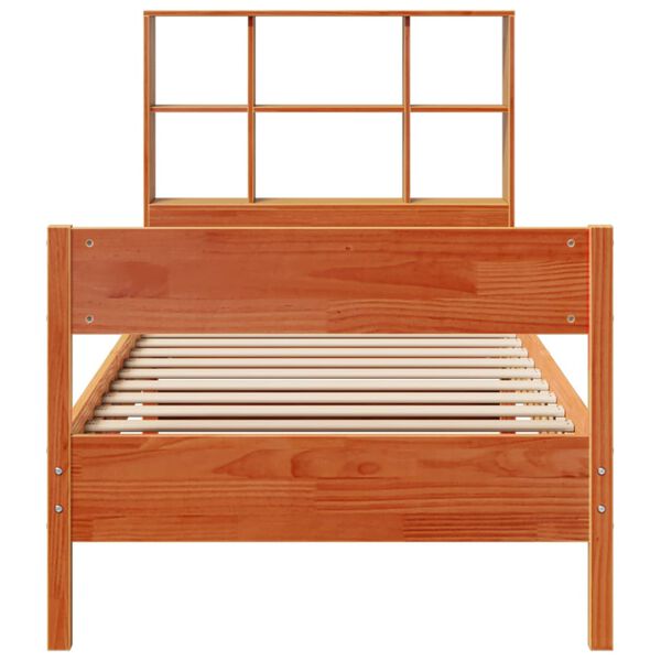 vidaXL Lit biblioth&egrave;que sans matelas cire marron 100x200 cm pin massif
