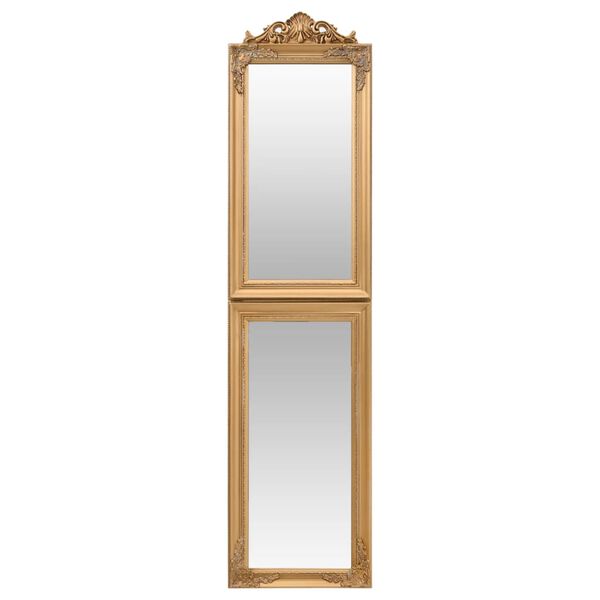 vidaXL Miroir sur pied Doré 40x160 cm