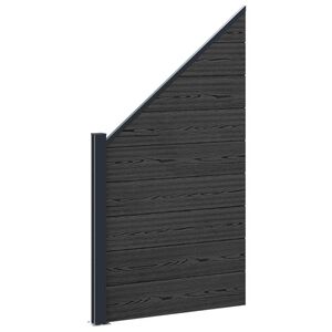 vidaXL Ensemble de Cl&ocirc;ture 95 x 180 cm WPC et Aluminium Noir