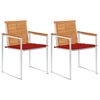 vidaXL Chaises de jardin avec coussins lot de 2 Acacia solide et acier