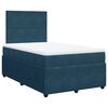 vidaXL Sommier &agrave; lattes de lit et matelas Bleu fonc&eacute; 120x200cm Velours