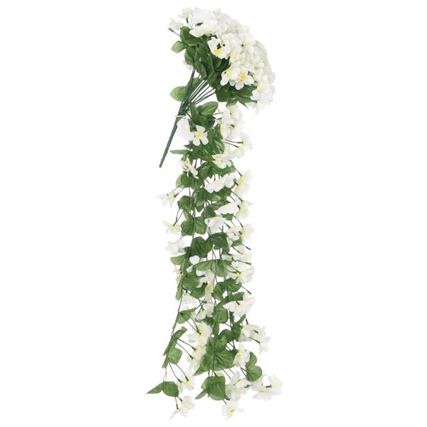 vidaXL Guirlandes de fleurs de No&euml;l 3 pcs blanc 85 cm