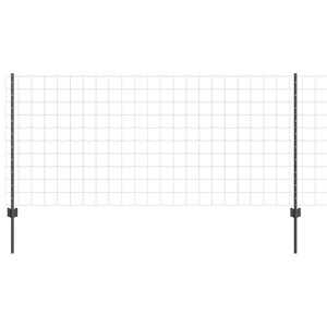 vidaXL Cl&ocirc;ture Euro avec poteau 10 x 1 m Acier recouvert de PVC Gris