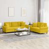 vidaXL Ensemble de canap&eacute;s 2 pcs avec coussins jaune velours