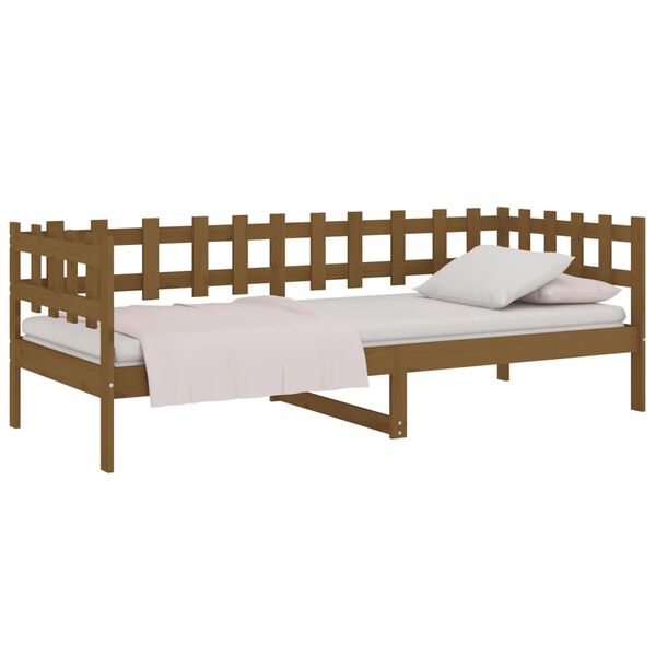 vidaXL Lit de jour sans matelas marron miel 80x200 cm bois pin massif