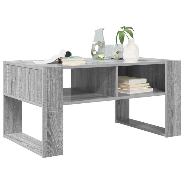 vidaXL Table basse Gris Sonoma 92 x 53 x 45 cm Bois d'ing&eacute;nierie