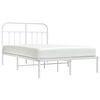 vidaXL Cadre de lit m&eacute;tal sans matelas et t&ecirc;te de lit blanc 120x190 cm