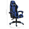 vidaXL Fauteuil de jeux vidéo Noir et bleu Similicuir