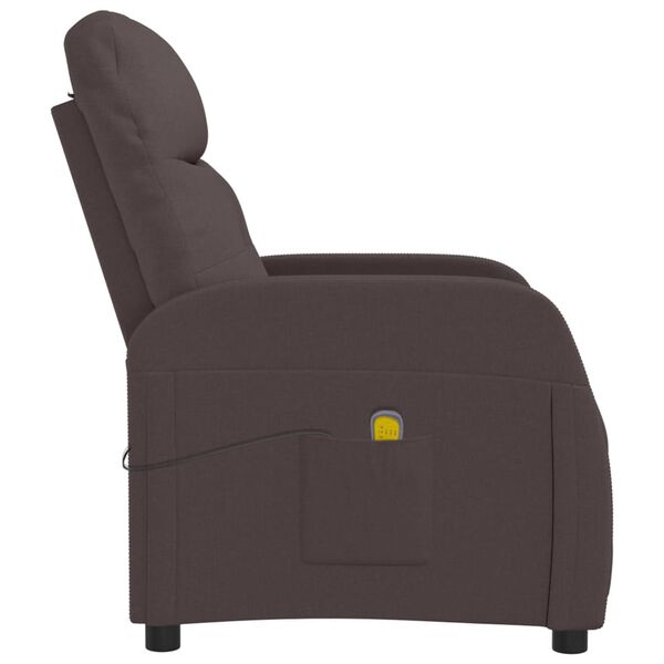 vidaXL Fauteuil de massage Marron fonc&eacute; Tissu
