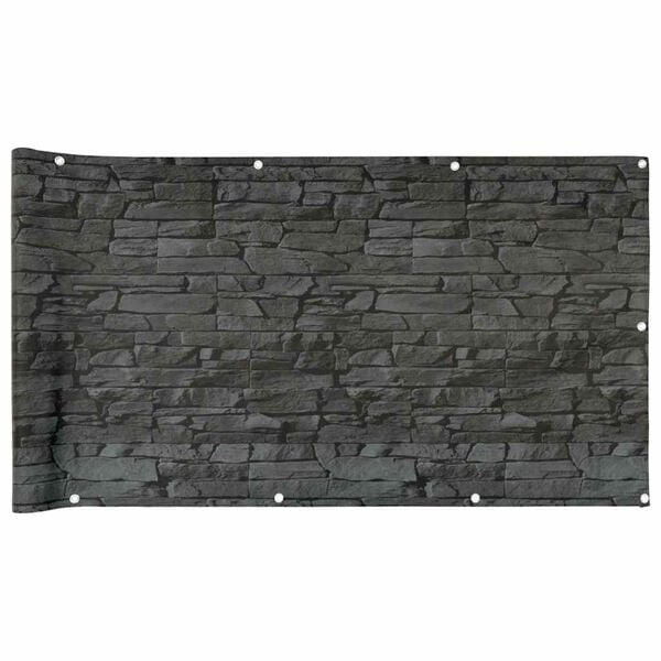 vidaXL &Eacute;cran d'intimit&eacute; de balcon aspect pierre de rebord gris PVC