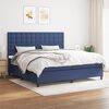 vidaXL Sommier &agrave; lattes de lit avec matelas Bleu 200x200 cm Tissu