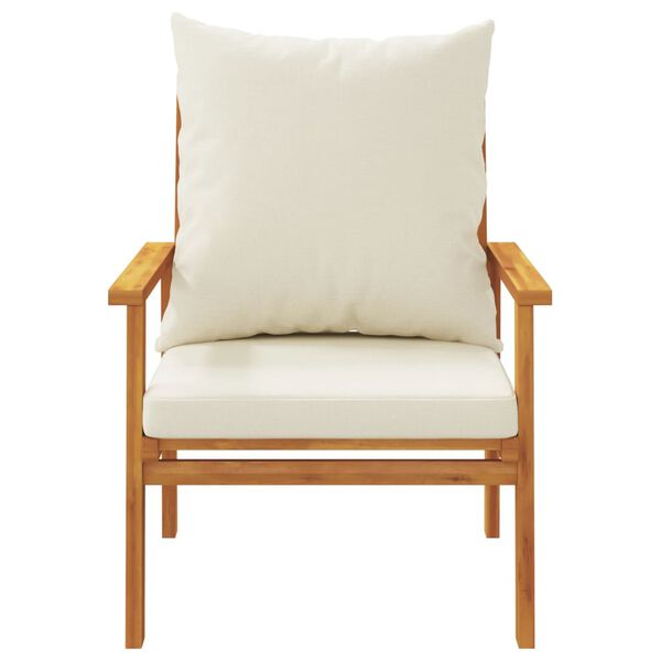 vidaXL Fauteuil de jardin lot de 2 avec coussin bois massif d'acacia