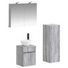 vidaXL Ensemble de mobilier de salle de bain 4 pc Sonoma gris