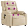 vidaXL Fauteuil de massage inclinable Cr&egrave;me Tissu