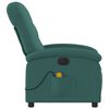 vidaXL Fauteuil de massage inclinable &eacute;lectrique Vert fonc&eacute; Tissu