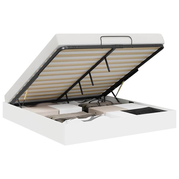 vidaXL Cadre de lit ottoman avec stockage Blanc 193 x 120 x 25 cm