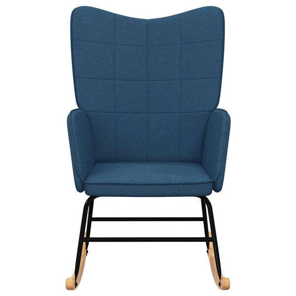 vidaXL Chaise &agrave; bascule Bleu Tissu