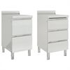 vidaXL Armoires de cuisine commerciales 2 pi&egrave;ces 50 x 60 x 96 cm Acier inoxydable