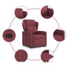 vidaXL Fauteuil inclinable rouge bordeaux tissu