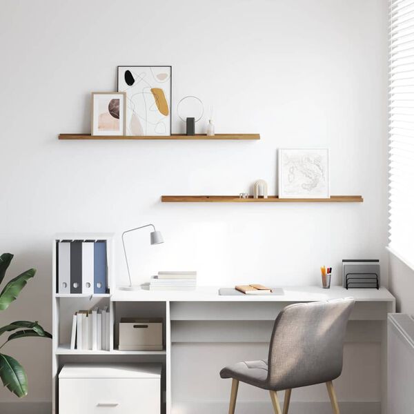 vidaXL &Eacute;tag&egrave;re Murale 2 pcs Marron 115 x 9 x 3 cm Bois d'ing&eacute;nierie