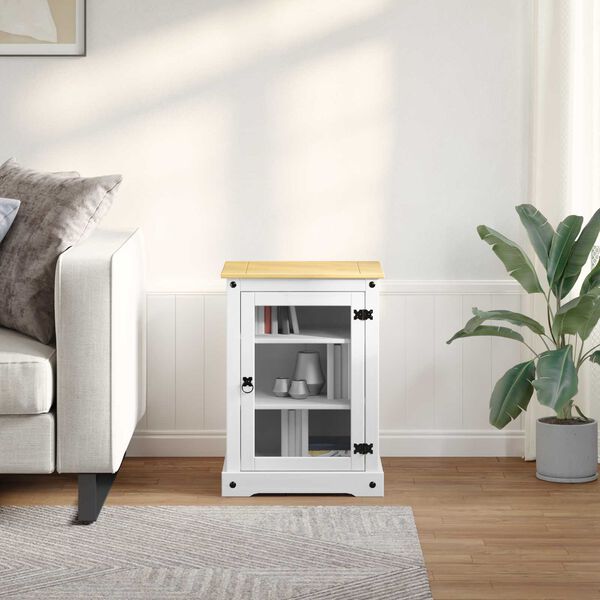 vidaXL Cabinet HiFi Blanc 60 x 50 x 82 cm Pin massif