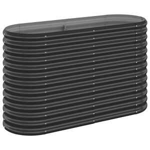 vidaXL Lit sur&eacute;lev&eacute; de jardin Acier galvanis&eacute; Anthracite