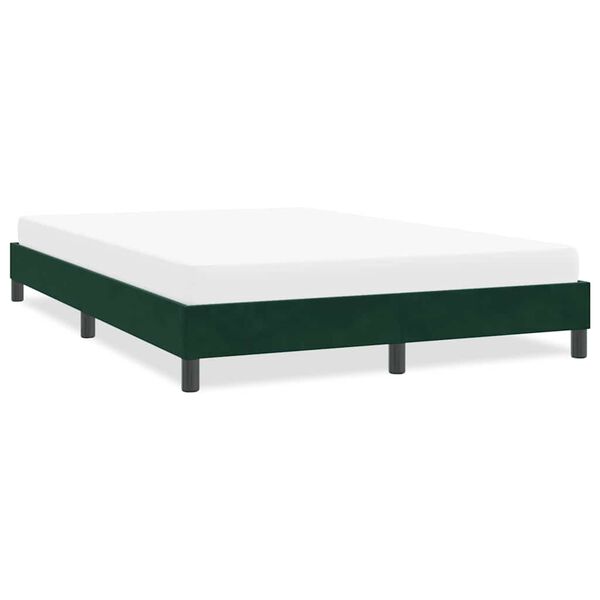 vidaXL Cadre de lit sans matelas vert fonc&eacute; 160x210 cm velours