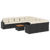 vidaXL Salon de jardin 12 pcs avec coussins noir r&eacute;sine tress&eacute;e