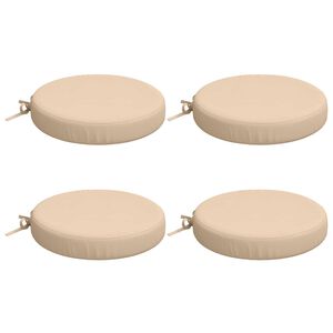 vidaXL Coussins de si&egrave;ge SOEST 4 pc 100 % polyester Cr&egrave;me &Oslash; 35 x 7 cm