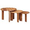vidaXL Tables basses gigognes 3 pcs Marron Bois d'Acacia Massif