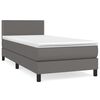 vidaXL Sommier &agrave; lattes de lit avec matelas Gris 90x190 cm Similicuir
