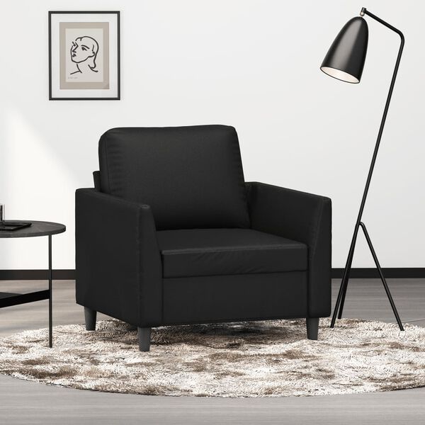 vidaXL Fauteuil Noir 60 cm Similicuir