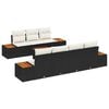 vidaXL Ensemble de canap&eacute; de jardin avec coussin 8 pcs Noir Poly rotin