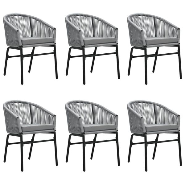 vidaXL Ensemble &agrave; manger de jardin 7 pcs Gris