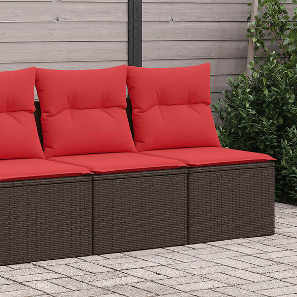 vidaXL Salon de jardin avec coussins 2pcs marron résine tressée acacia