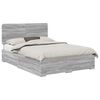 vidaXL Cadre de lit Gris Sonoma 150 x 200 cm Bois d'ing&eacute;nierie