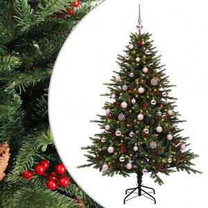 vidaXL Sapin de No&euml;l artificiel avec boules 120 cm 150 LED Blanc chaud