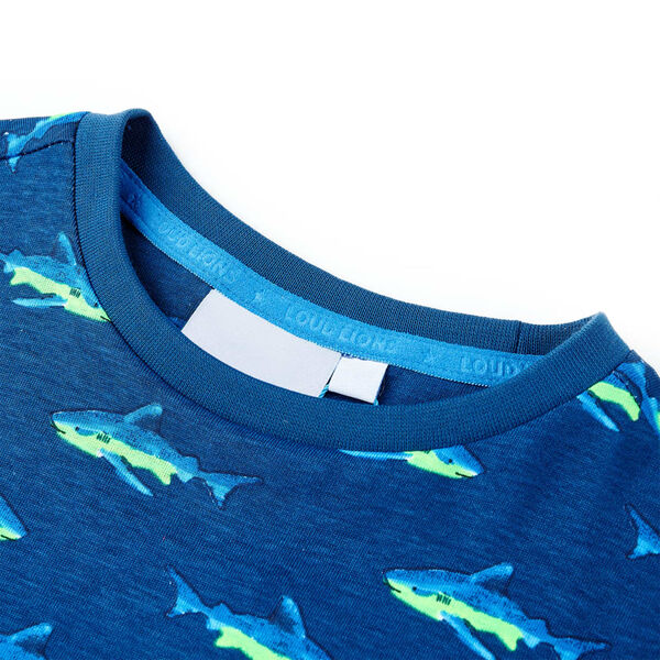 T-shirt pour enfants bleu fonc&eacute; 104