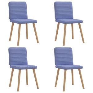 vidaXL Chaises &agrave; manger lot de 4 bleu jean tissu