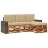 vidaXL Ensemble de canap&eacute;s d'ext&eacute;rieur 4 pcs Naturel et Beige