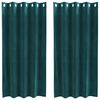vidaXL Rideaux occultants 2 pcs Vert fonc&eacute; 140 x 175 cm Velours