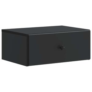 vidaXL Cabinet de chevet mural avec tiroir Noir 49 x 34,5 x 20 cm