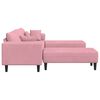 vidaXL Canap&eacute; avec coussin 3 pcs Rose Velours