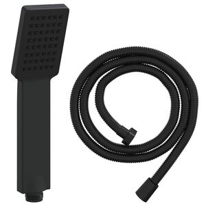 vidaXL Ensemble de Douche Noir 150 cm Acier inoxydable