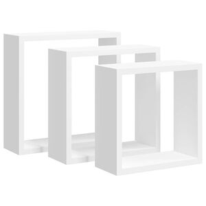 vidaXL &Eacute;tag&egrave;res murales sous forme de cube 3 pcs Blanc MDF