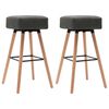 vidaXL Chaises de bar lot de 2 gris fonc&eacute; tissu