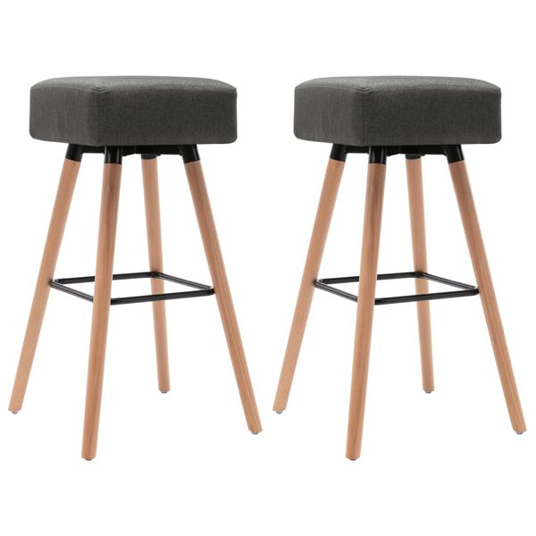 vidaXL Chaises de bar lot de 2 gris fonc&eacute; tissu